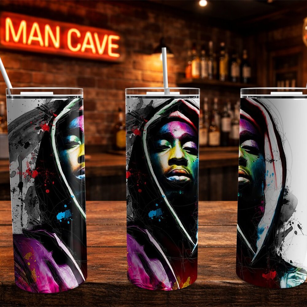 Colorful Hooded Portrait Stainless Steel Travel Tumbler Cup